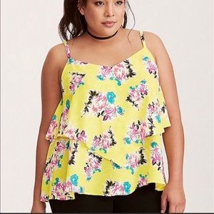 TORRID Bright Yellow Layered Cami-Crisscross Back